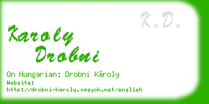 karoly drobni business card