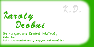 karoly drobni business card